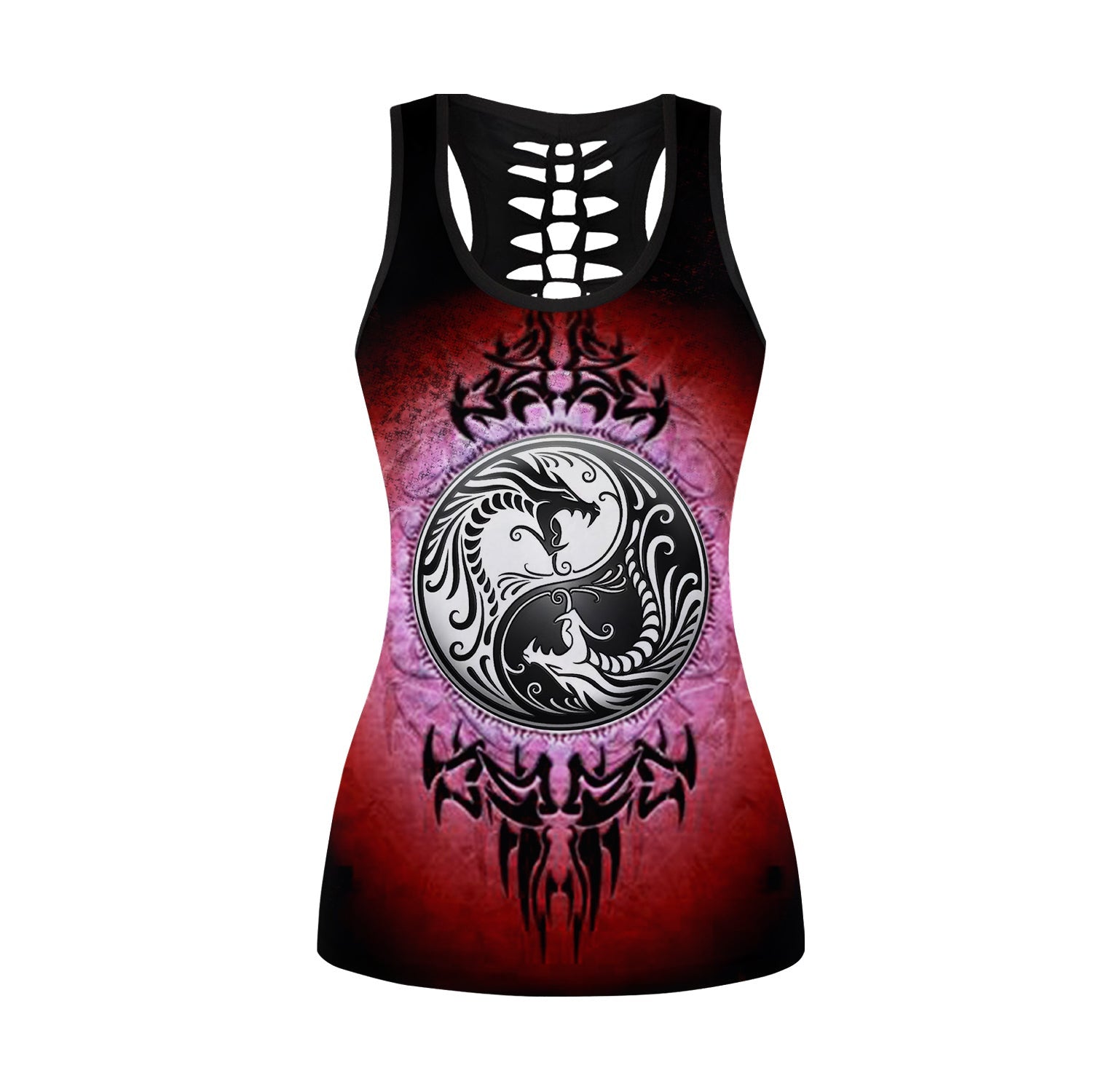 Yin & Yang Dragon Women Tank Top & Leggings 02