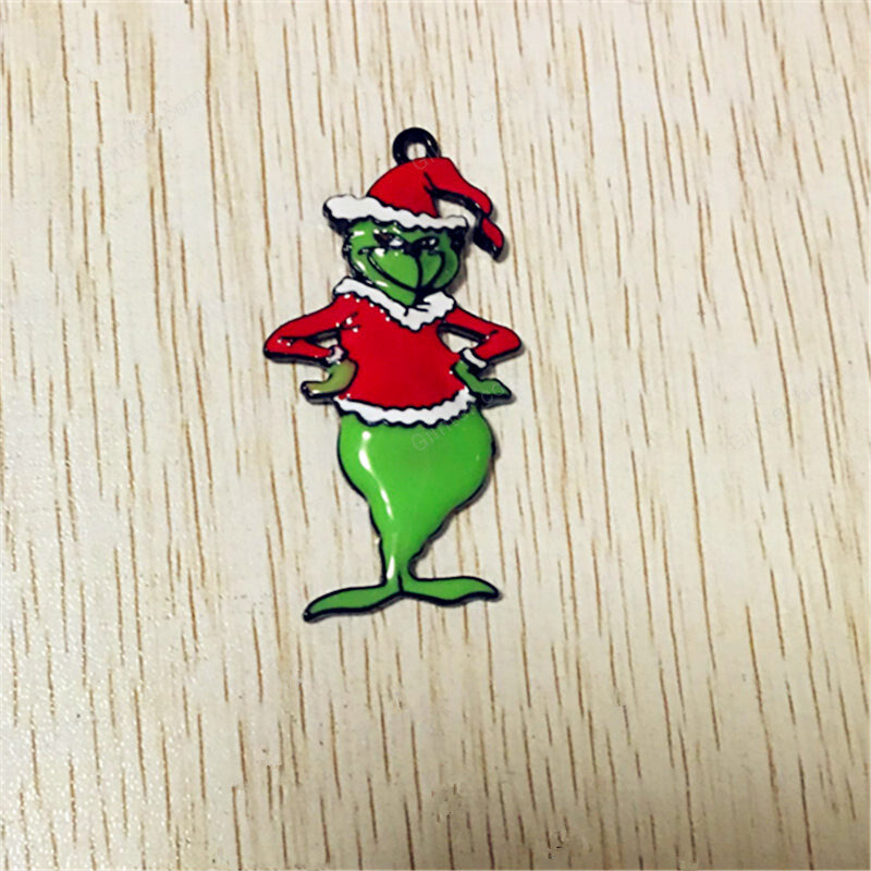 10pcs/lot Electrophoresis black zinc alloy enamel Christmas ghost Pendant for Jewelry Necklace