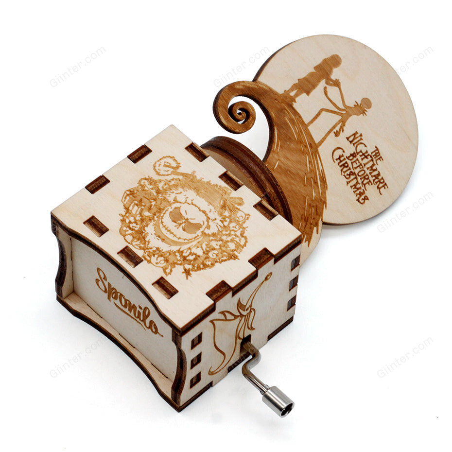 2019 Wood Carving Retro-vintage The Nightmare Before Christmas Music box