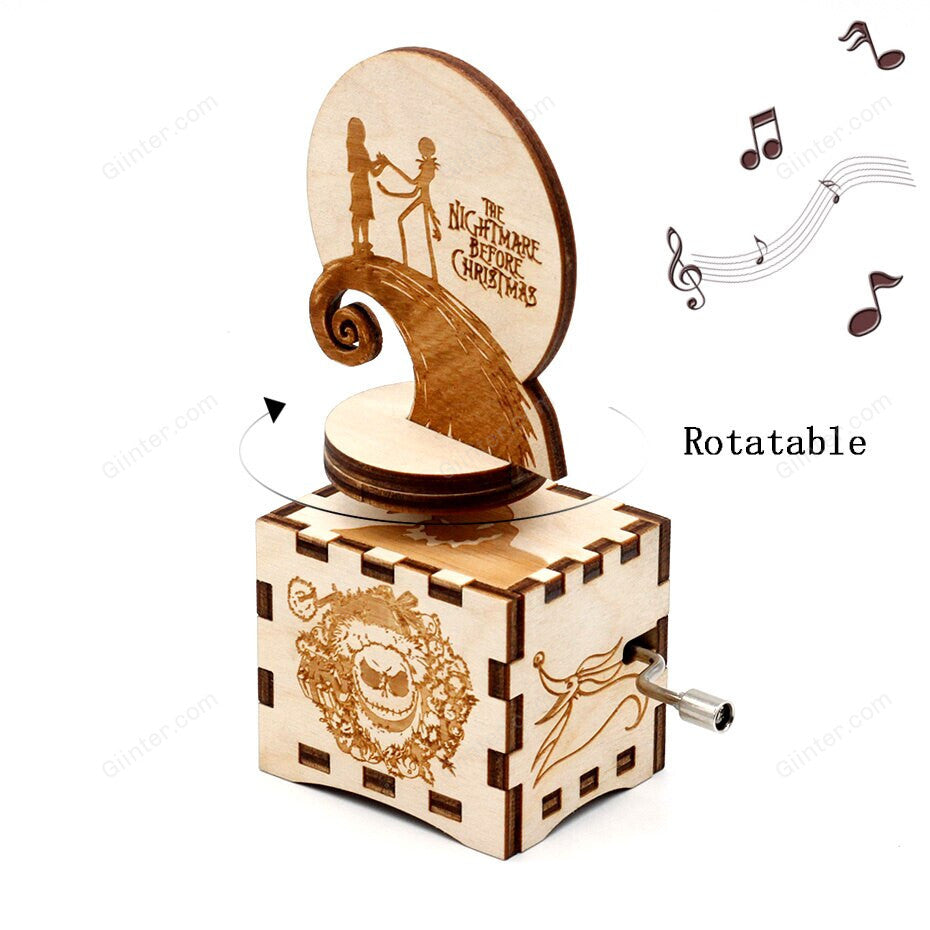 2019 Wood Carving Retro-vintage The Nightmare Before Christmas Music box