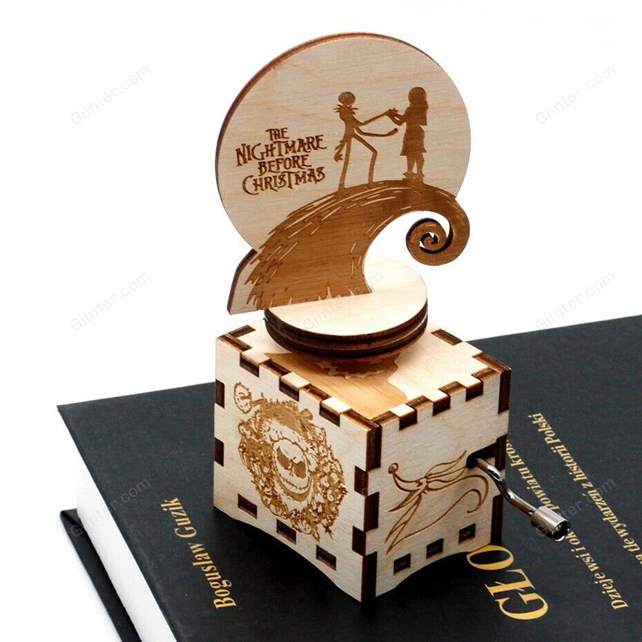 2019 Wood Carving Retro-vintage The Nightmare Before Christmas Music box