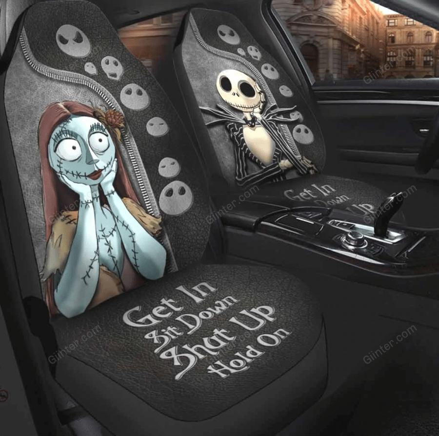 Jack & Sally Get In Sit Down Car Seat Cover