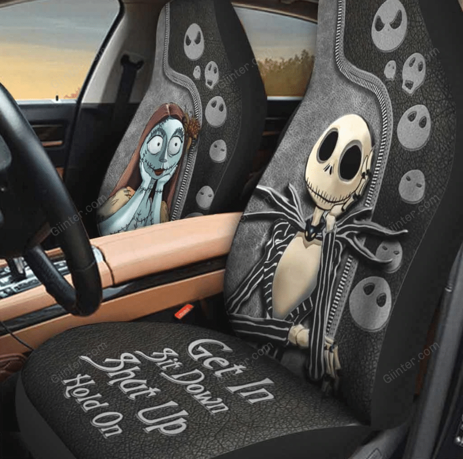 Jack & Sally Get In Sit Down Car Seat Cover