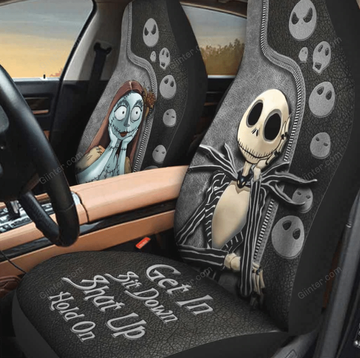 Jack & Sally Get In Sit Down Car Seat Cover
