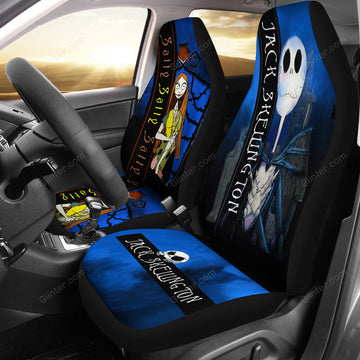 2pcs Jack Skellington & Sally Car Seat Cover