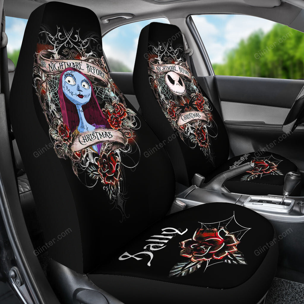 2pcs Jack Skellington & Sally Car Seat Cover 58