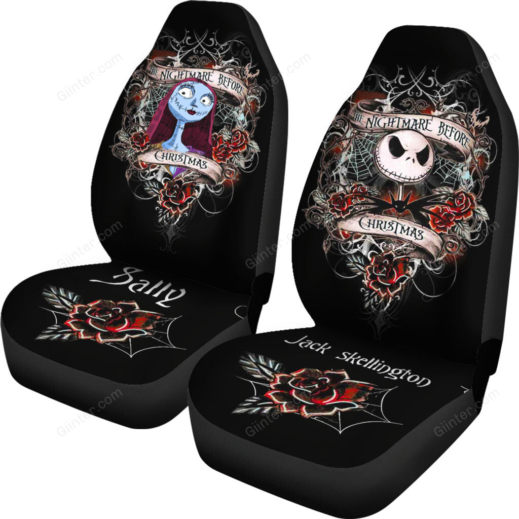 2pcs Jack Skellington & Sally Car Seat Cover 58