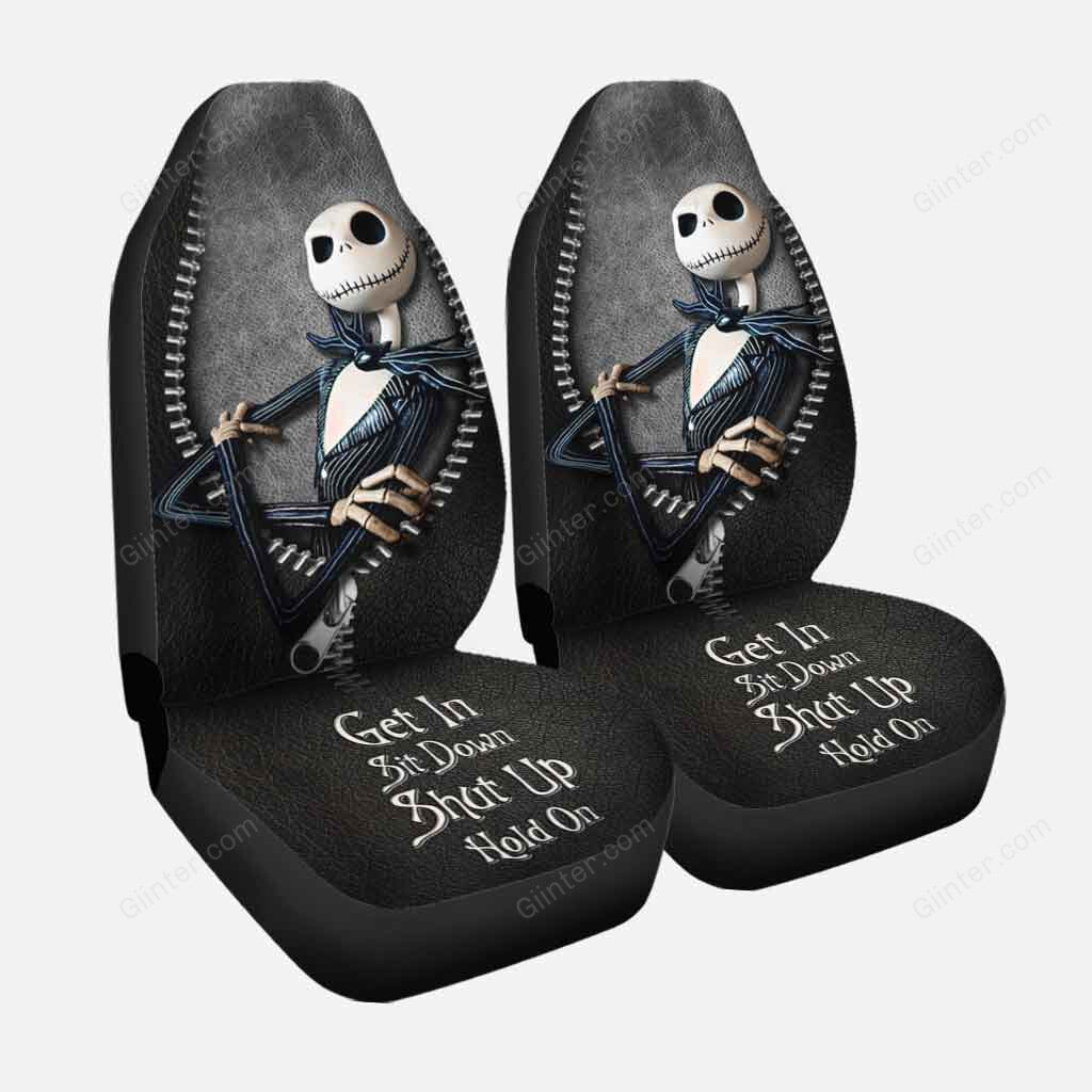 2pcs Jack Skellington Get In Sit Down Car Seat Cover GINNBC80236