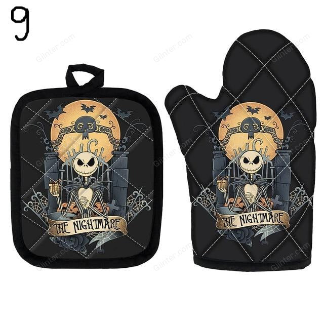 2PCS Nightmare Before Christmas Oven Glove Heat proof Mitten