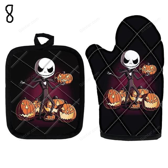 2PCS Nightmare Before Christmas Oven Glove Heat proof Mitten