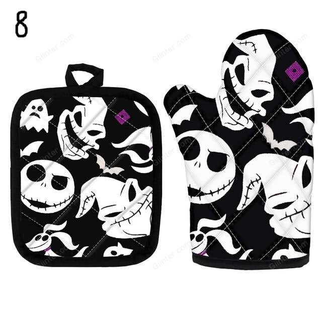 2PCS Nightmare Before Christmas Oven Glove Heat proof Mitten