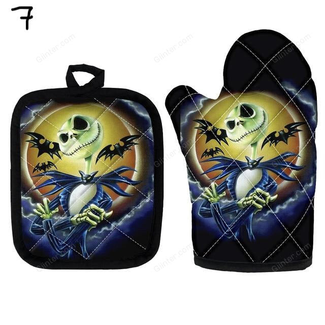 2PCS Nightmare Before Christmas Oven Glove Heat proof Mitten