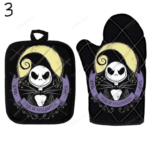 2PCS Nightmare Before Christmas Oven Glove Heat proof Mitten