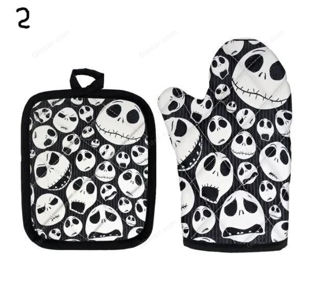2PCS Nightmare Before Christmas Oven Glove Heat proof Mitten