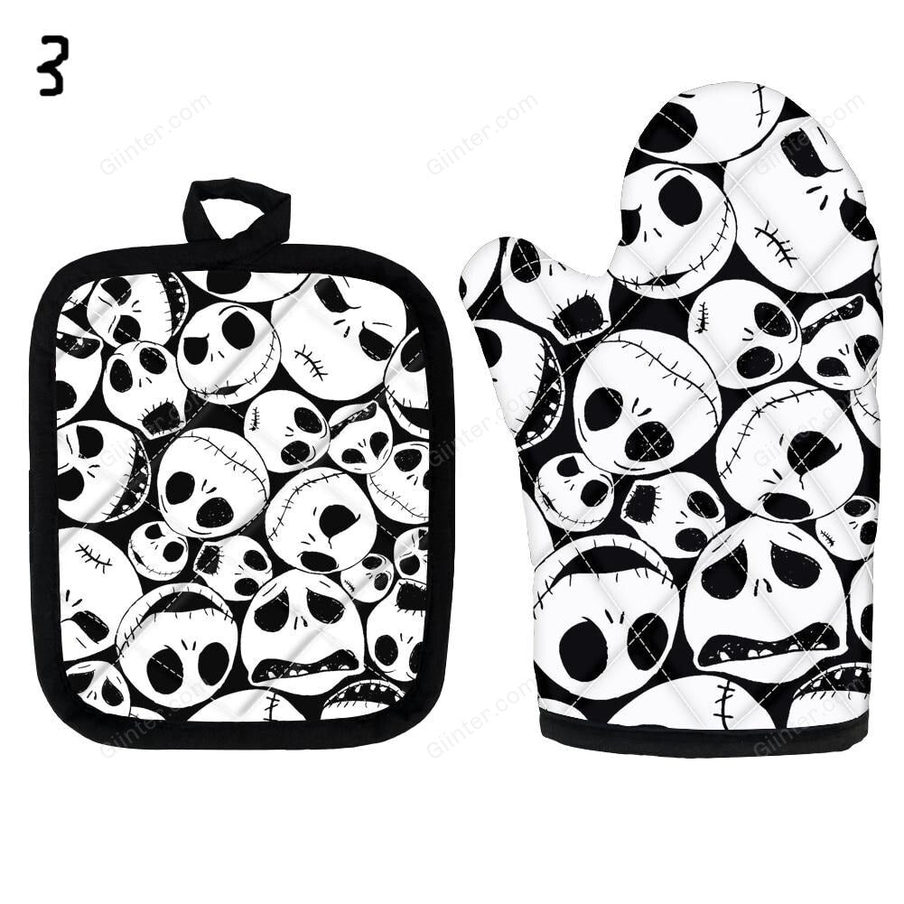 2PCS Nightmare Before Christmas Oven Glove Heat proof Mitten