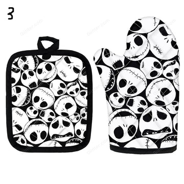 2PCS Nightmare Before Christmas Oven Glove Heat proof Mitten