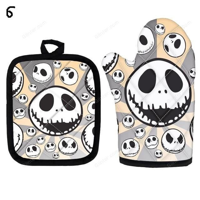 2PCS Nightmare Before Christmas Oven Glove Heat proof Mitten