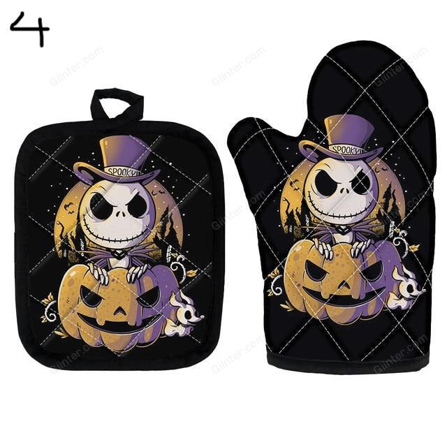 2PCS Nightmare Before Christmas Oven Glove Heat proof Mitten