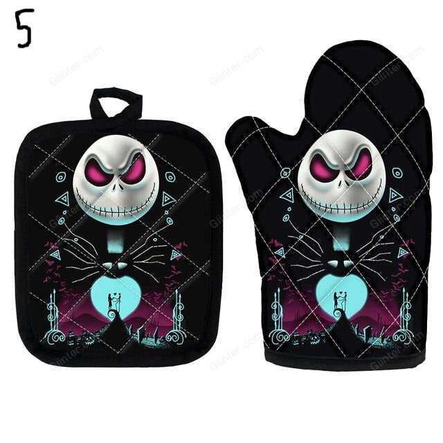 2PCS Nightmare Before Christmas Oven Glove Heat proof Mitten