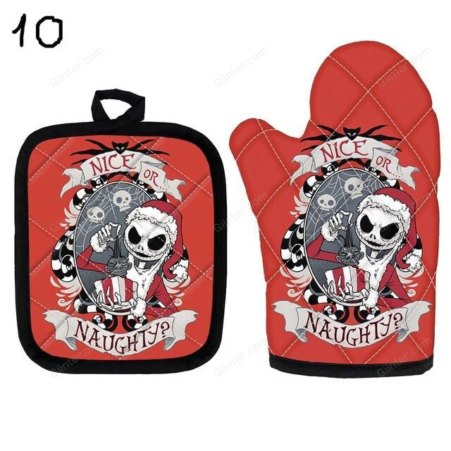 2PCS Nightmare Before Christmas Oven Glove Heat proof Mitten