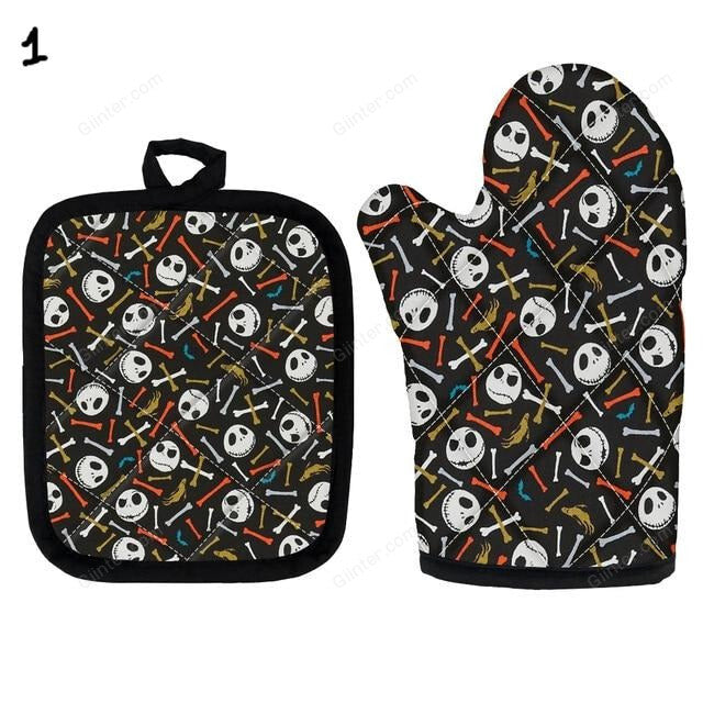 2PCS Nightmare Before Christmas Oven Glove Heat proof Mitten