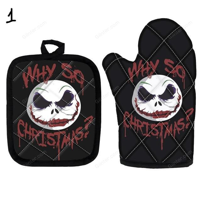 2PCS Nightmare Before Christmas Oven Glove Heat proof Mitten