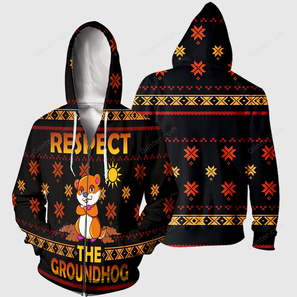 3D All Over Printed Clothes Happy Groundhog Day