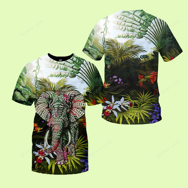 3D ALL OVER PRINTED ELEPHANT SWEATSHIRT - FEATURE ARTIST GIINTER
