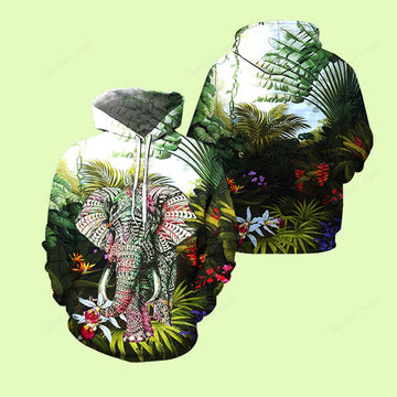 3D ALL OVER PRINTED ELEPHANT SWEATSHIRT - FEATURE ARTIST GIINTER