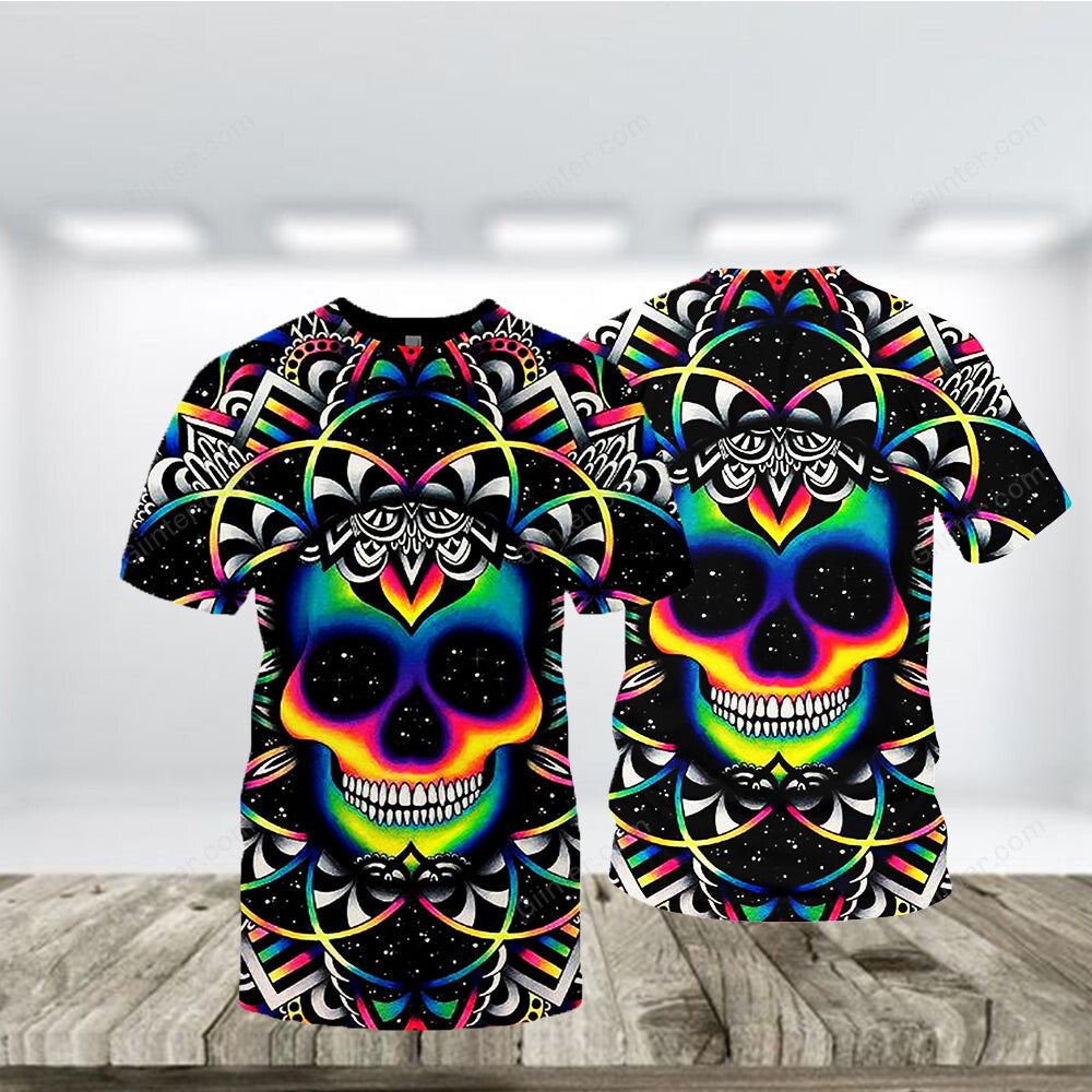 3D ALL OVER PRINTED GALAXY SKULLS SWEATSHIRT