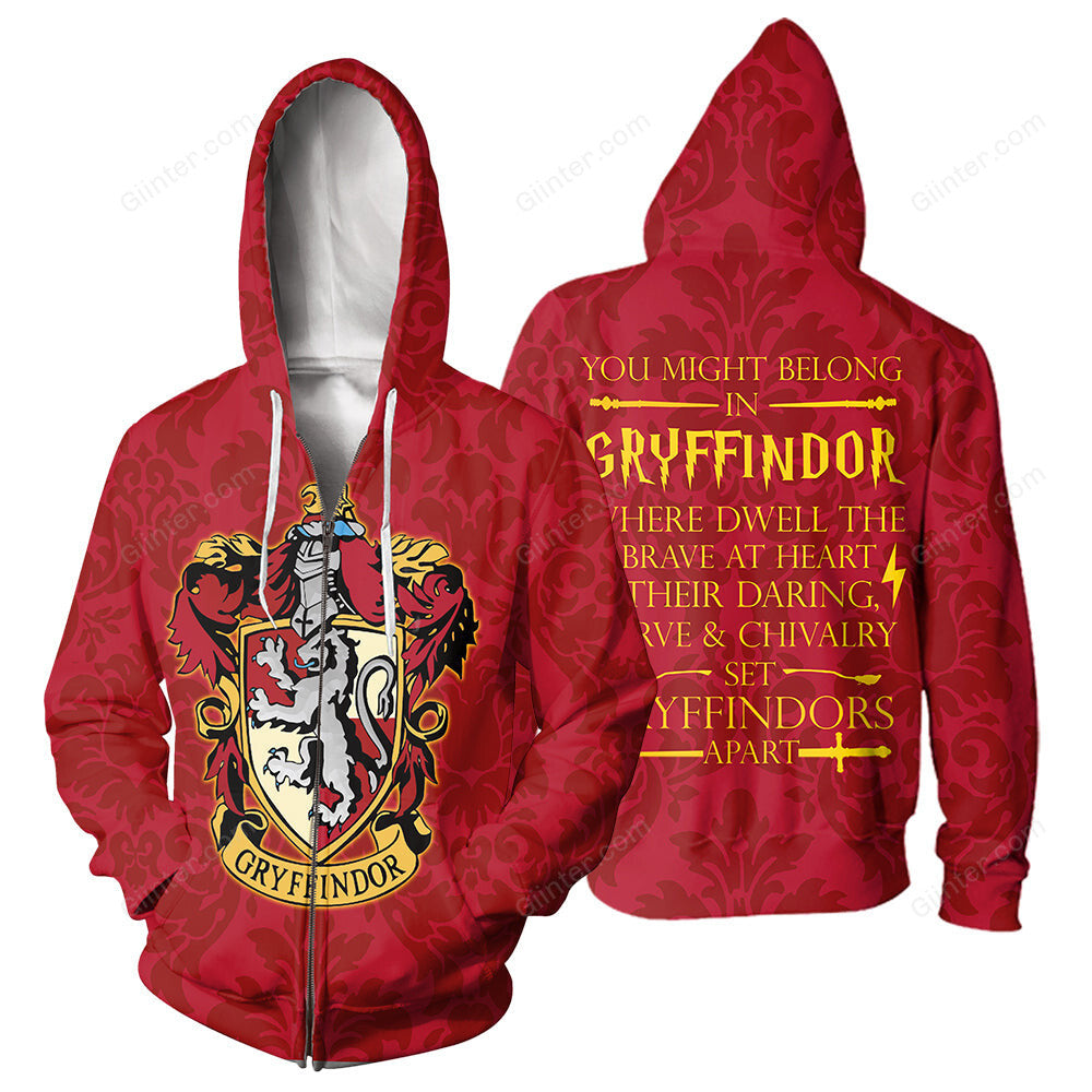3D All Over Printed Gryffindor Harry Potter Clothes