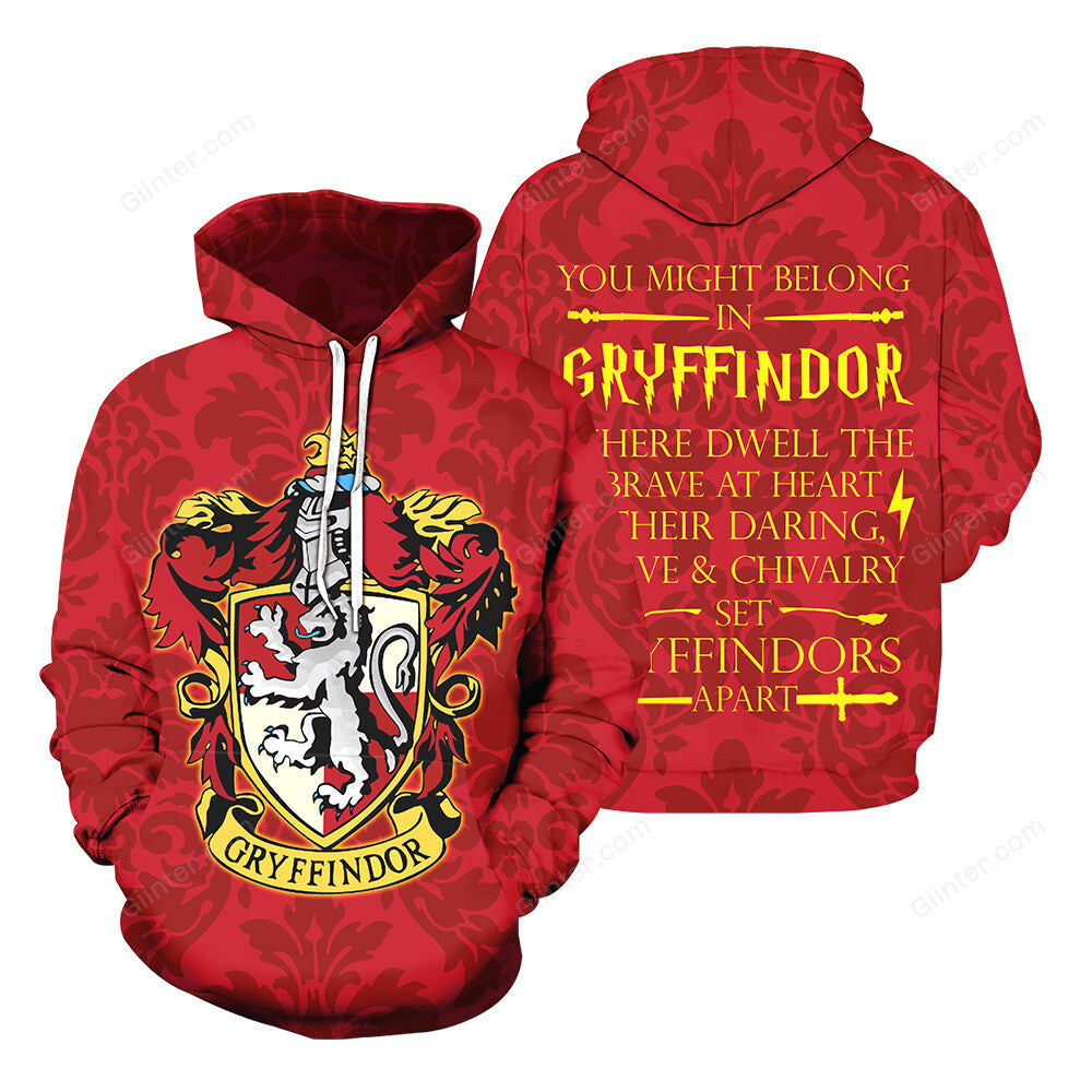 3D All Over Printed Gryffindor Harry Potter Clothes