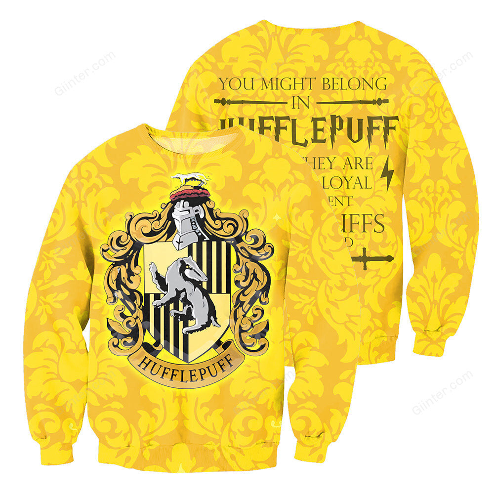 3D All Over Printed Hufflepuff Harry Potter Clothes