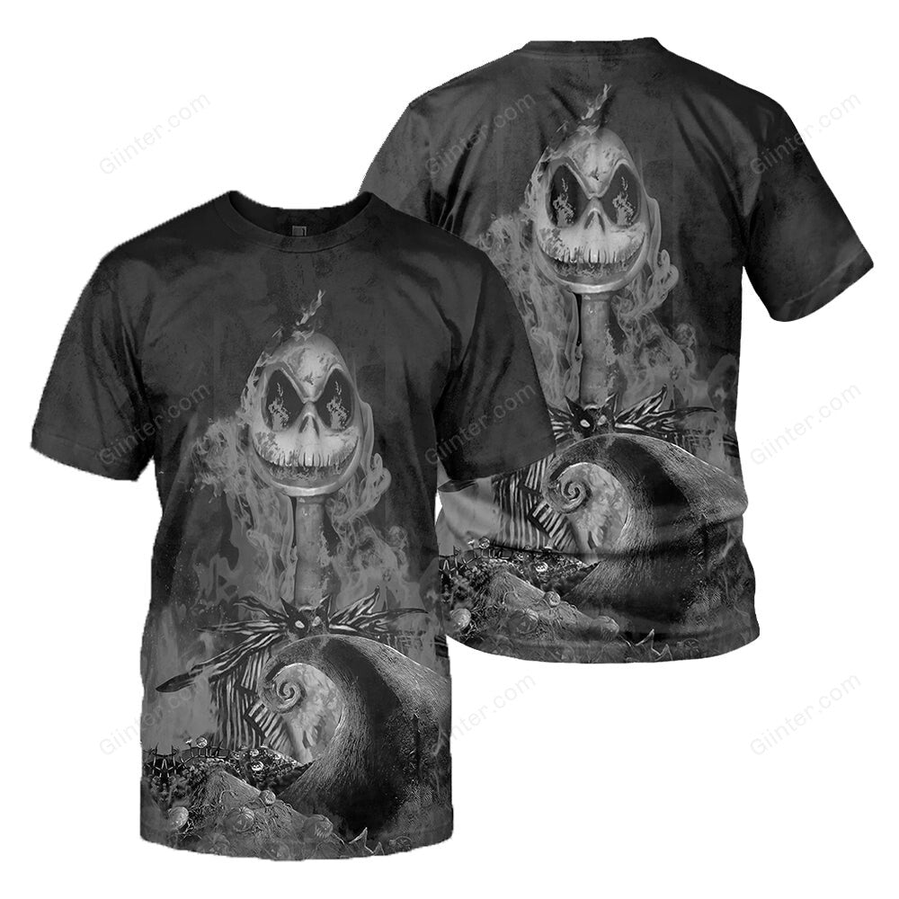3D All Over Printed Jack Skellington Clothes - Fire Jack