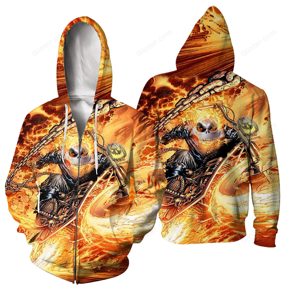 3D All Over Printed Jack Skellington Clothes - Fire Rider