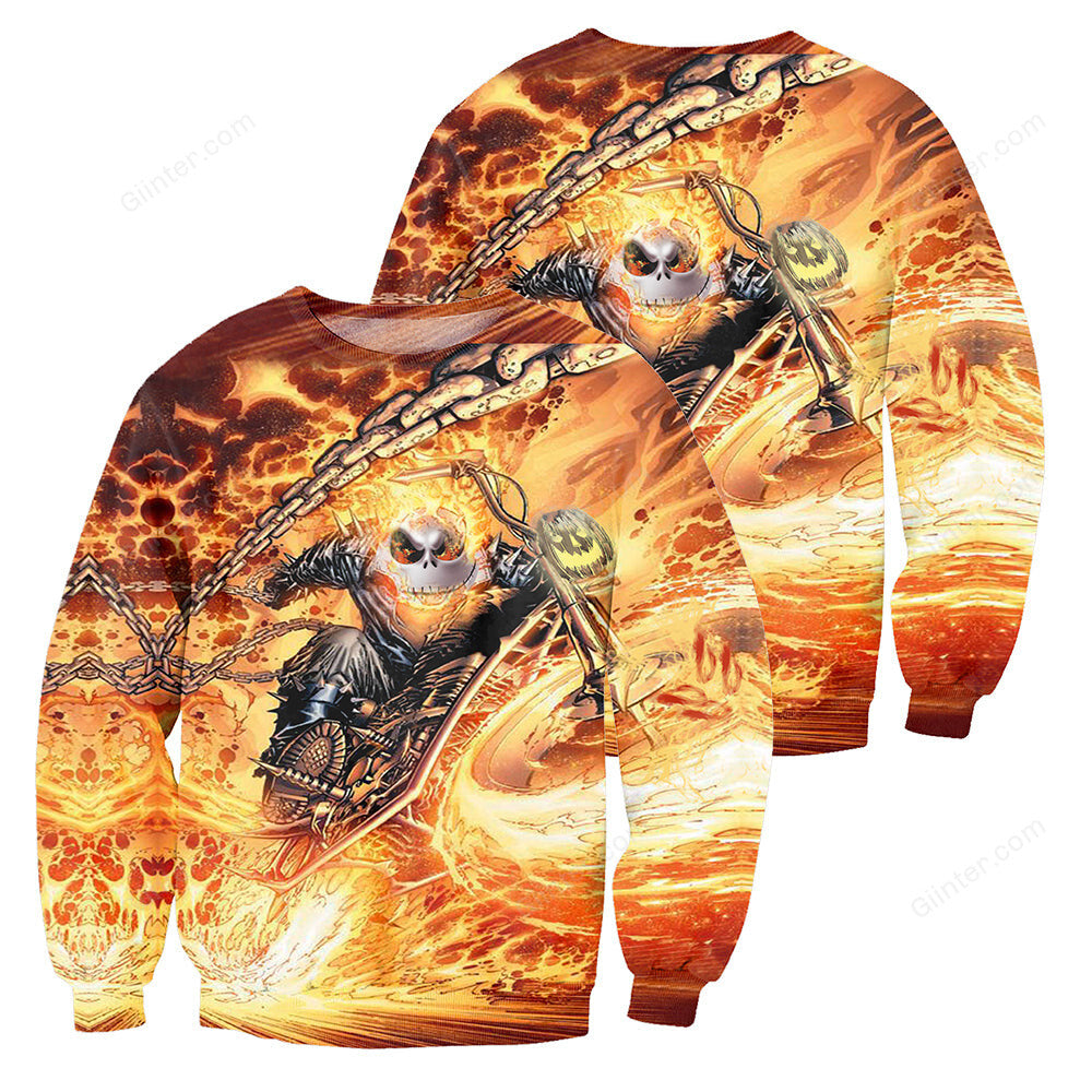 3D All Over Printed Jack Skellington Clothes - Fire Rider