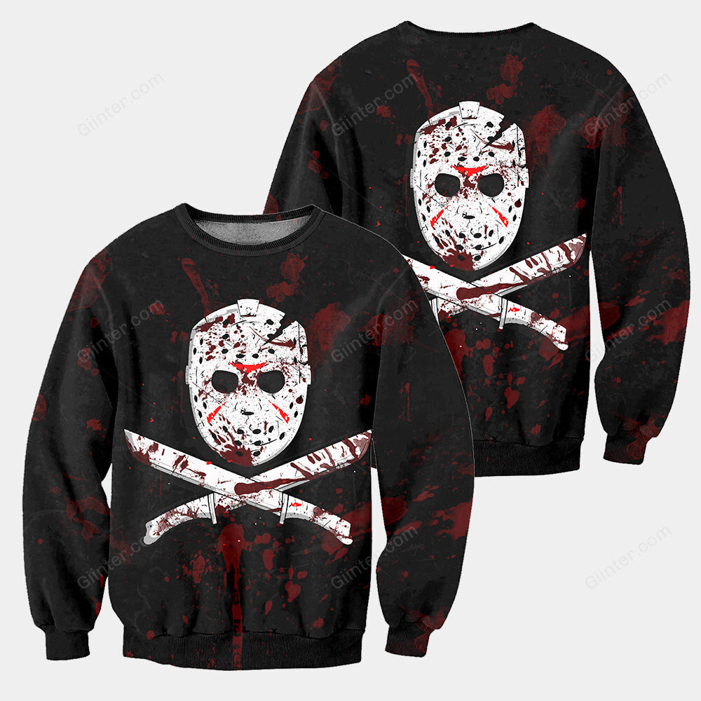 3D All Over Printed Jason Voorhees Friday The 13th Clothes 01