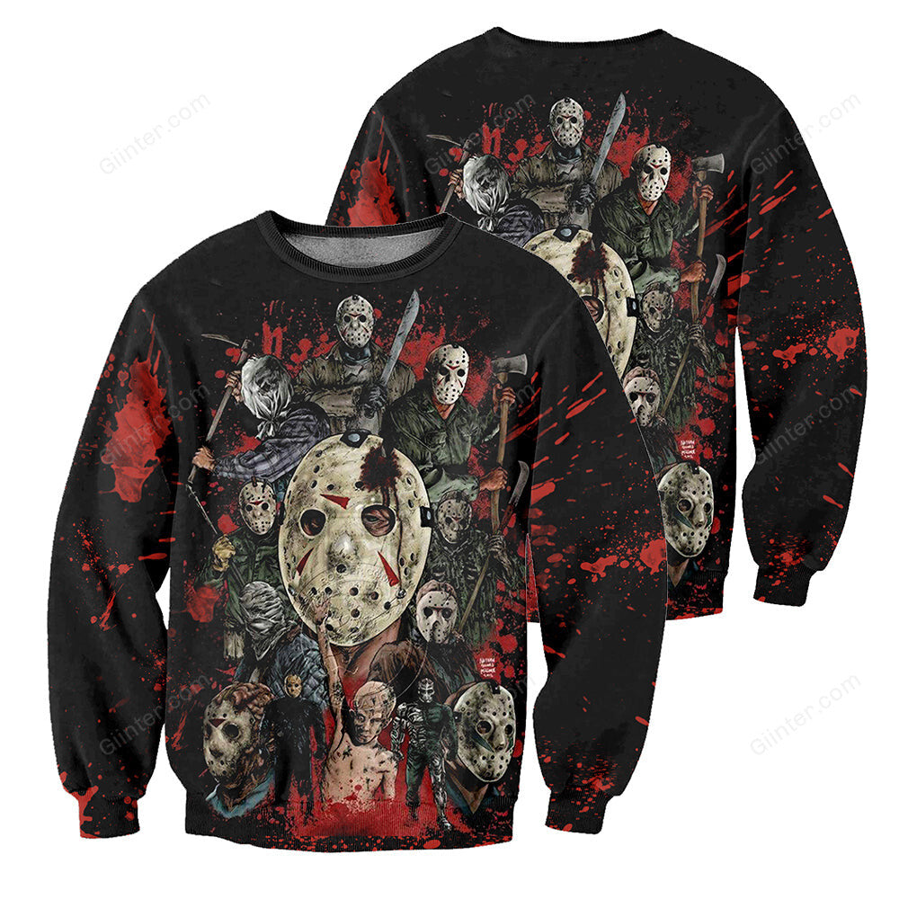 3D All Over Printed Jason Voorhees Friday The 13th Clothes 11