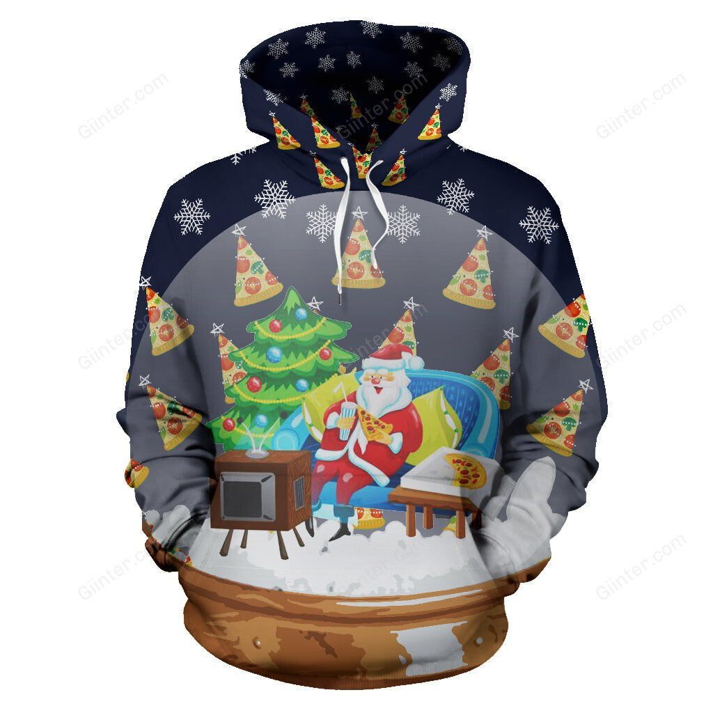 3D ALL OVER PRINTED SHIRT FOR CHRISTMAS 13 - Pizza Snow Ball