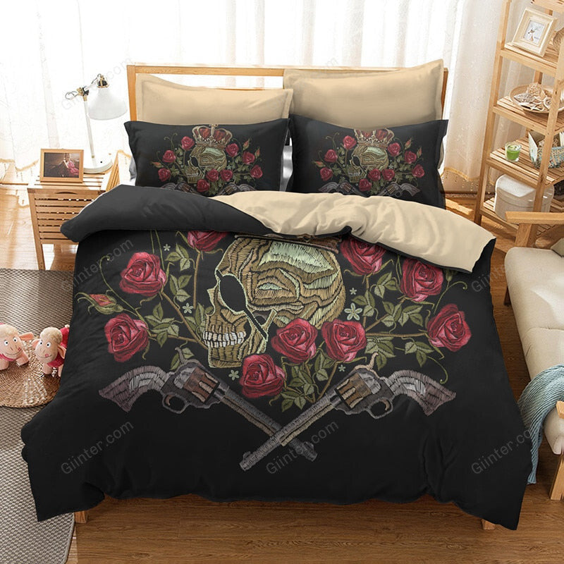 3D Sugar Skulls Bedding Set