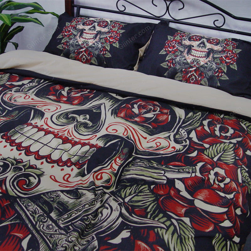 3D Sugar Skulls Bedding Set