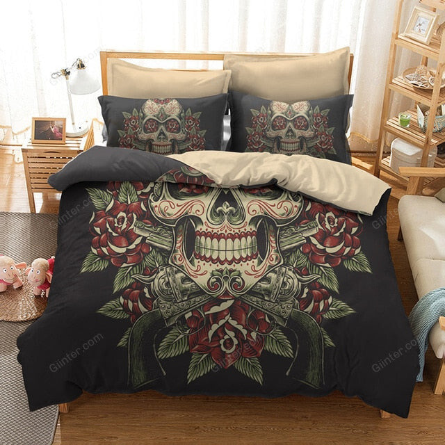 3D Sugar Skulls Bedding Set