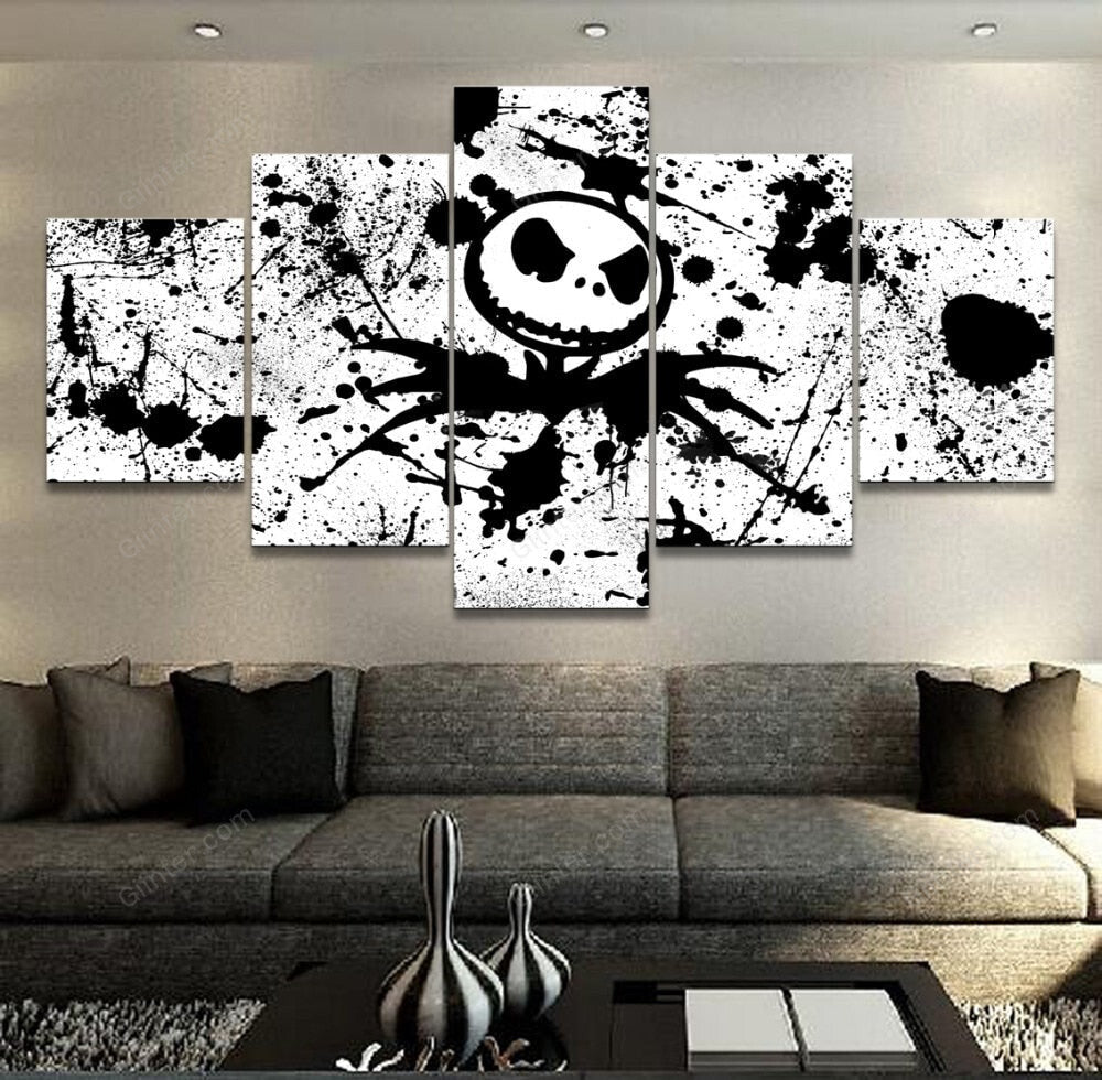 5 Pieces Modern Home Decor Movie The Nightmare Before Christmas Wall Art Canvas Painting Pictures