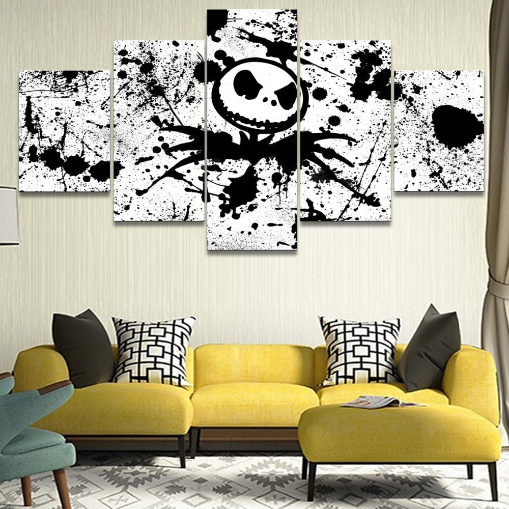 5 Pieces Modern Home Decor Movie The Nightmare Before Christmas Wall Art Canvas Painting Pictures