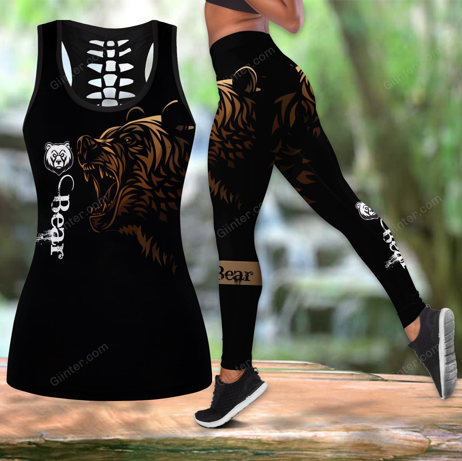 Amazing Bear Women Tank Top & Leggings 01