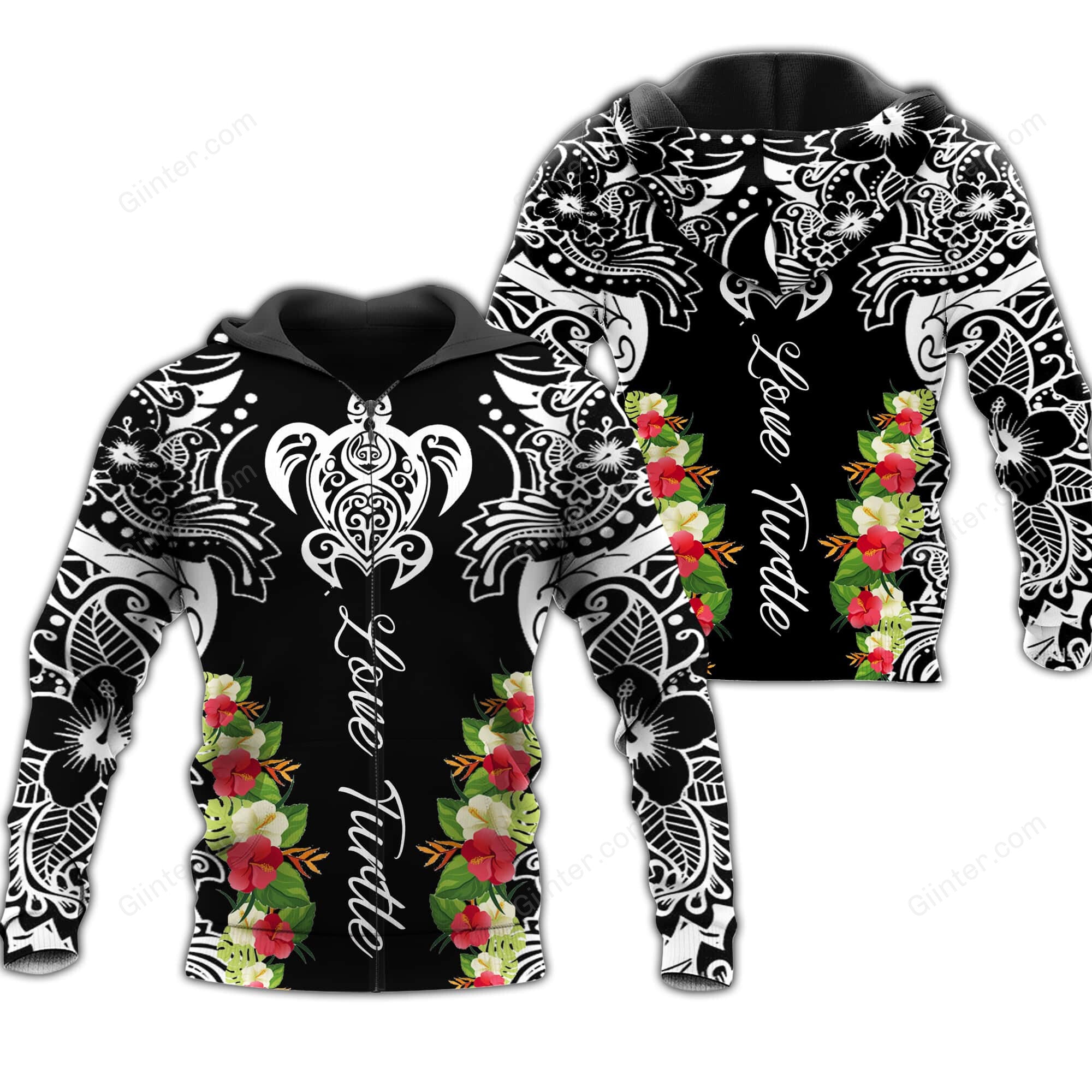 Amazing Polynesian Sea Turtle Tattoo 3D All Over Printed Shirts For Men And Women 29