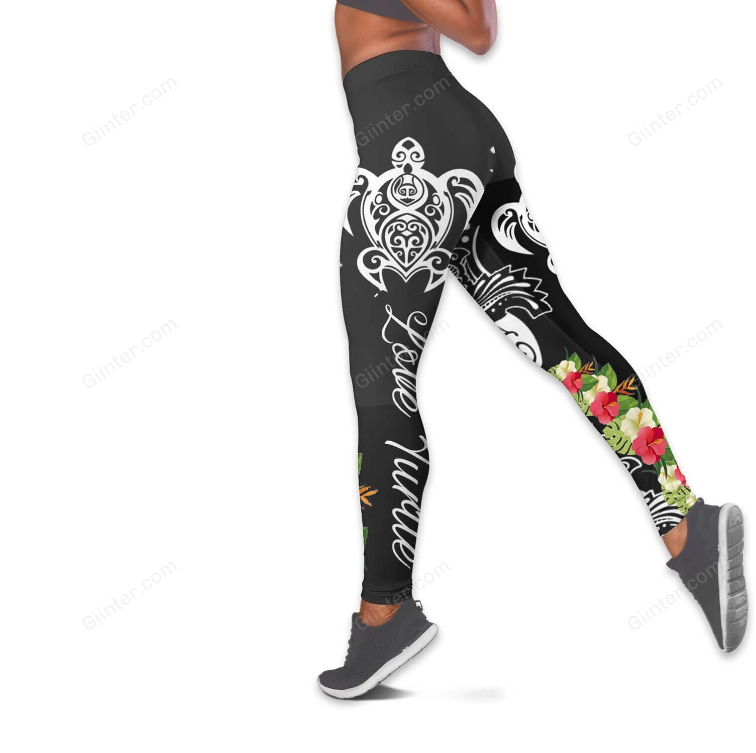Amazing Polynesian Sea Turtle Tattoo Women Tank Top & Legging 29