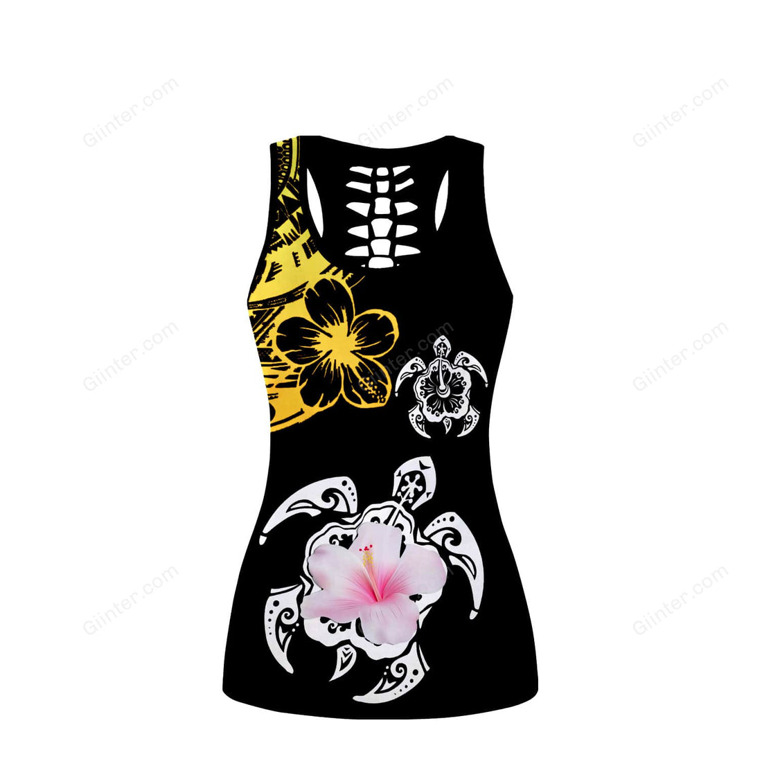 Amazing Polynesian Sea Turtle Tattoo Women Tank Top & Leggings 13