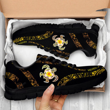Amazing Polynesian Turtle Tattoo & Hibiscus Mesh Running Shoes 16