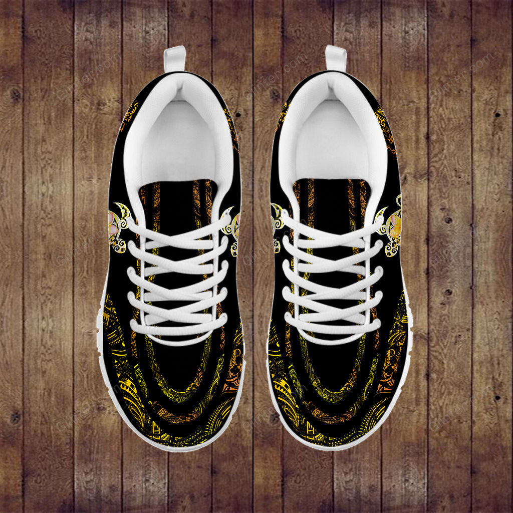 Amazing Polynesian Turtle Tattoo & Hibiscus Mesh Running Shoes 16